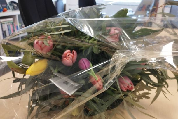 Bedankt voor de bloemen!